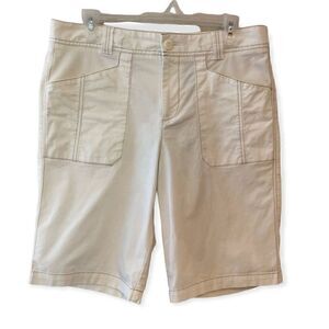 Dockers Sz 8 Beige Ideal Fit Cargo Casual Hiking Walking Camping Pocket Shorts